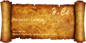 Heintz Csaba névjegykártya